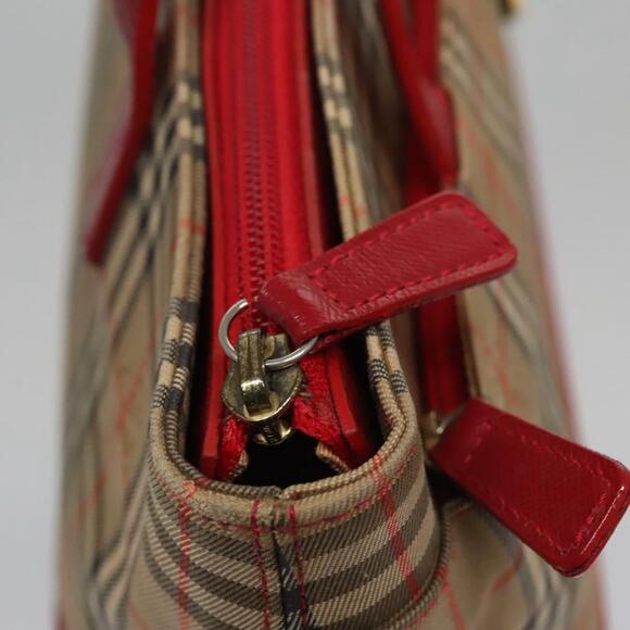 Burberry Nova Check Hand Bag Canvas Beige Red - Picture 11 of 16